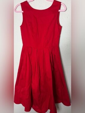 Luouse Womens Classic Red Sleeveless Fit-and-Flare Dress S